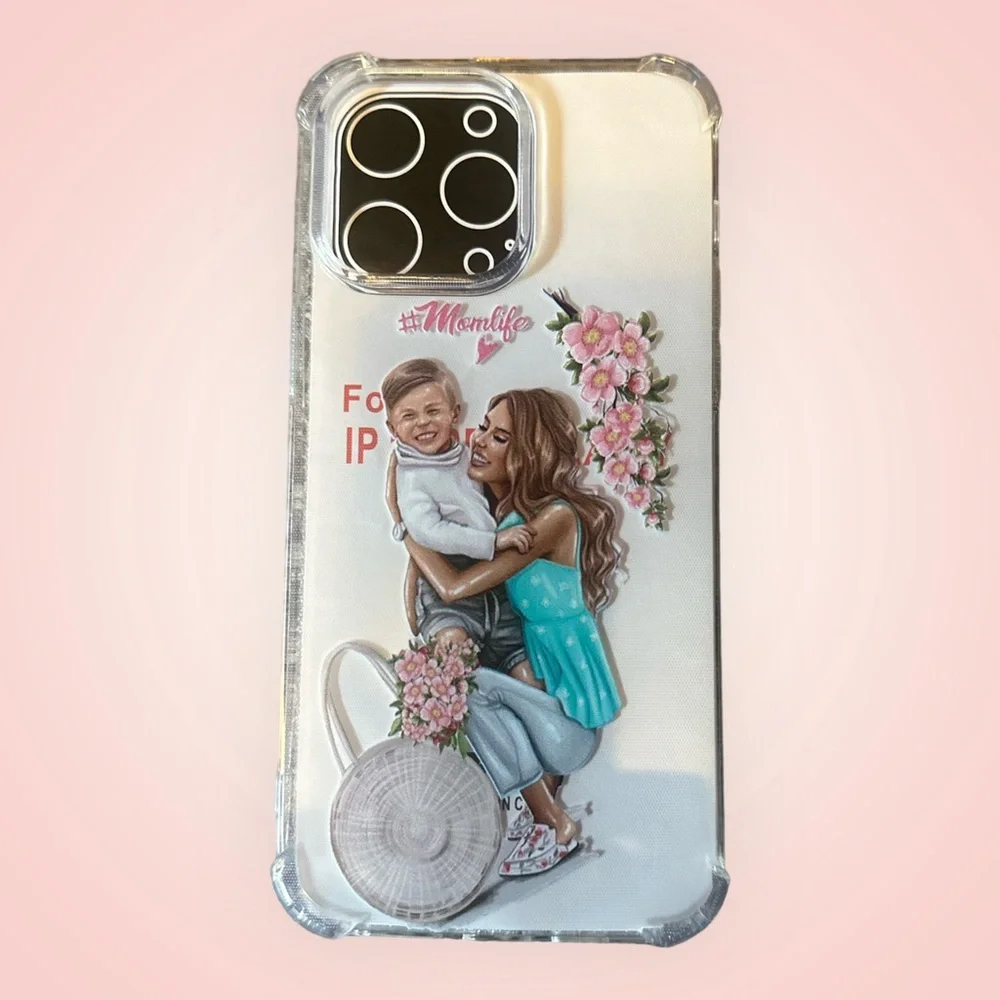 Stylish Super Mom Print Phone Case for Apple iPhone 14, Pro, Max